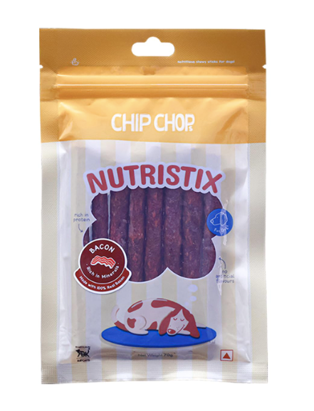 Chip Chops Nutristix, Bacon Dog Treat 70 Gm