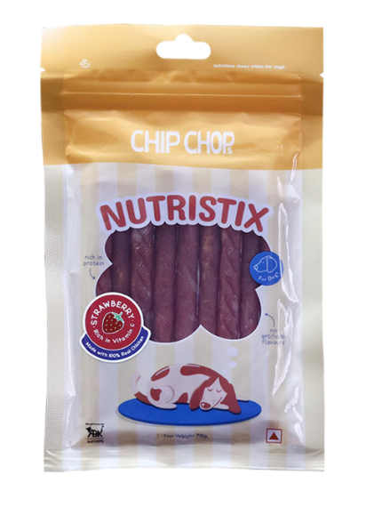 Chip Chops Nutristix, Strawberry Dog Treat 70 Gm