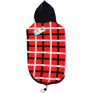 Blue Checkers Winter Hoodie for Dogs
