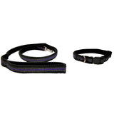 Koala Net Padded Reflective Leash & Collar Set for Dogs, Purple & Black