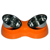 Double Decker Melamine Solid Bowl for Dogs, Orange