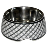 White Checkers Melamine Solid Bowl for Dogs