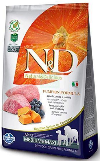 Farmina N&D Pumpkin Grain Free Lamb & Blueberry Adult Medium & Maxi Dog Dry Food