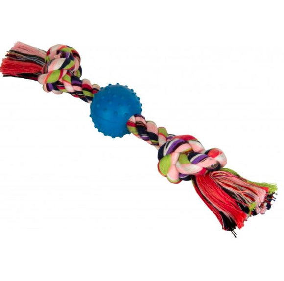Studded Ball with Thick Chew Rope Toy for Dogs