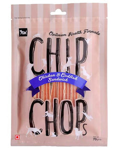 Chip Chops Chicken & Codfish Sandwich Dog Treat 70 Gm