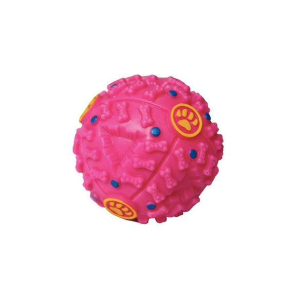 Squeak Play & Eat Ball Toy for Pets, Pink