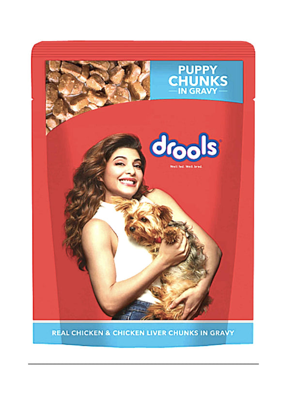 Drools Real Chicken And Chicken Liver Chunks In Gravy Puppy Dog Food Topper 150 Gm