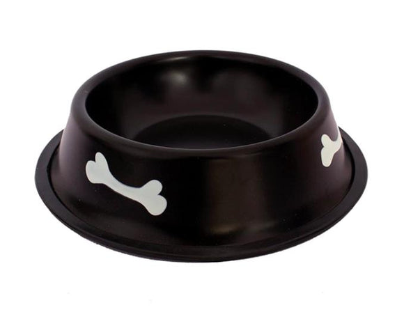 Durable Metal & Anti-Slip Dog Food Bowl, Black