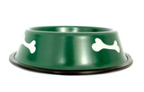 Durable Metal & Anti-Slip Dog Food Bowl, Green