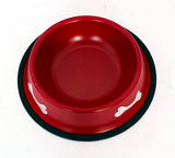 Durable Metal & Anti-Slip Dog Food Bowl, Red
