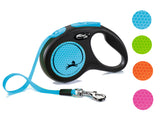 Flexi New Neon Tape Retractable Leash for Dogs, Blue