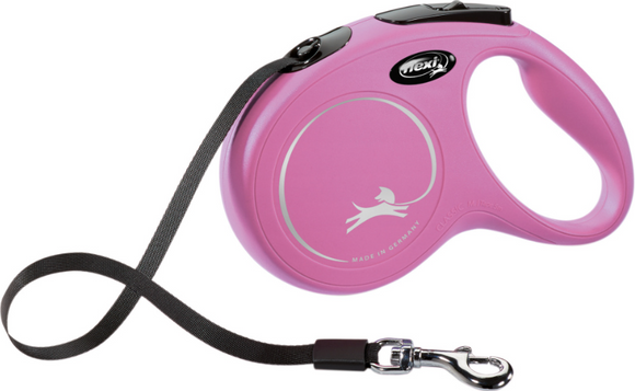 Flexi New Classic Tape Retractable Leash for Dogs, Pink