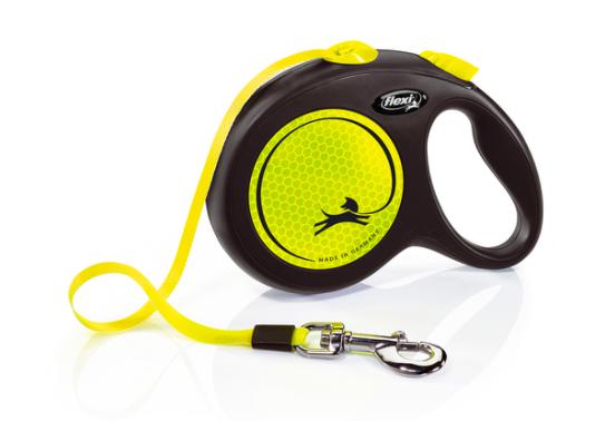 Flexi New Neon Tape Retractable Leash for Dogs, Lemon
