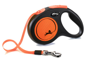 Flexi New Neon Tape Retractable Leash for Dogs, Orange