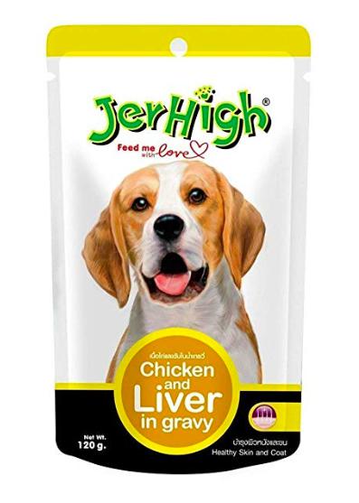 Jerhigh Chicken & Liver In Gravy Puppy & Adult Dog Food Topper 120 Gm