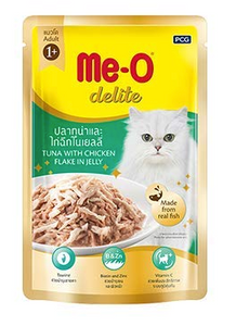 Me-O Delite Tuna With Chicken Flake In Jelly Cat Food Topper