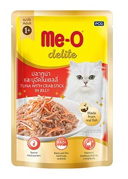 Me-O Delite Tuna With Crab Stick In Jelly Cat Food Topper