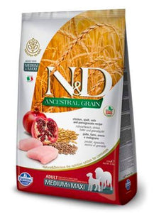 Farmina N&D Low Grain Chicken & Pomegranate Adult Medium & Maxi Dog Dry Food