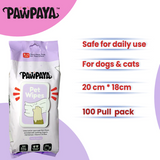 Pawpaya Pet Wipes for Cats and Dogs 100 pcs