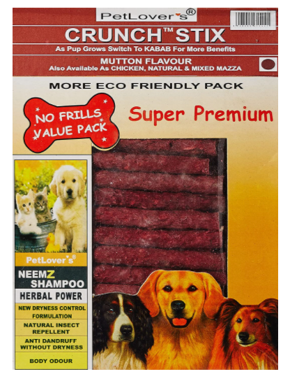 Petlover'S Crunch Stix Mutton Dog Treat 800 GM