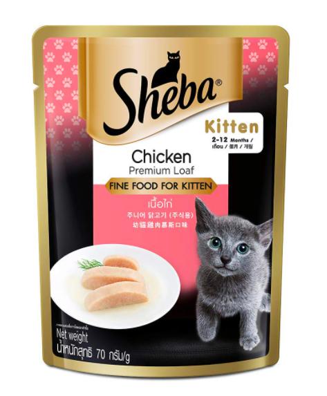 Sheba Chicken Premium Loaf Kitten Food Topper 70 Gm
