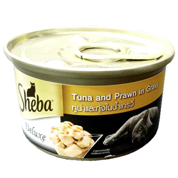 Sheba Deluxe Tuna & Prawn In Gravy Cat Canned Food 85 Gm