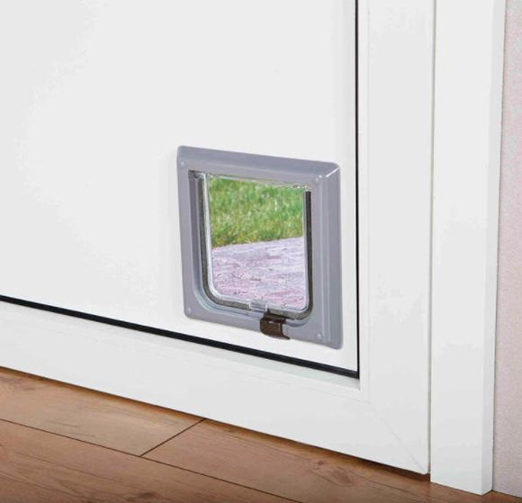 Trixie 2-Way Cat Flap for Cats & Kittens, Grey