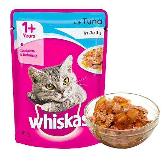 Whiskas Tuna In Jelly Adult Cat Food Topper 85 Gm