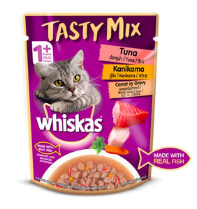 Whiskas TastyMix Tuna Kanikama and Carrot in Gravy Adult Cat Food Topper 70 G