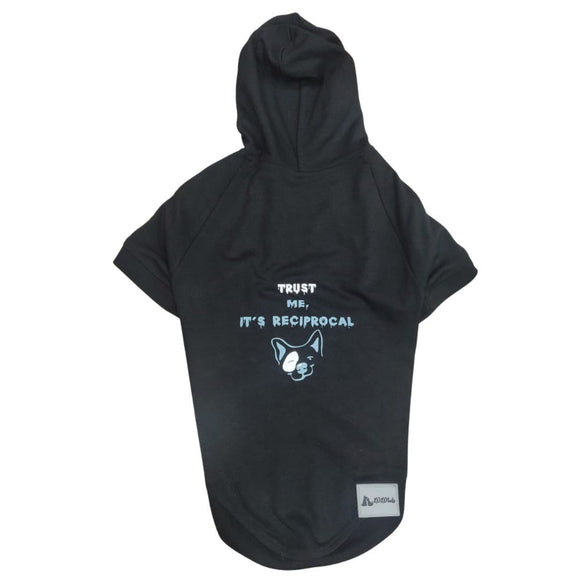 XOXOtails Reciprocal Hoodies for Dogs, Black