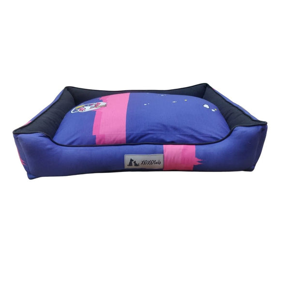 XOXOtails Lounger Bed for Dogs & Puppies, Pink & Blue